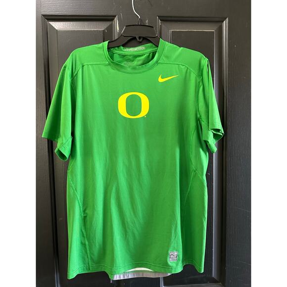 Nike Men's Green Oregon Ducks Football TEAM Dri-Fit T-Shirt Size Large - Picture 1 of 4